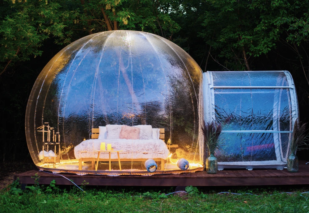 half transparent bubble tent