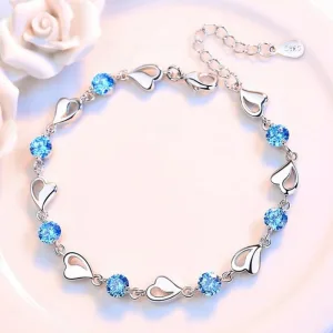 Elegant Sterling Silver Heart Bracelet